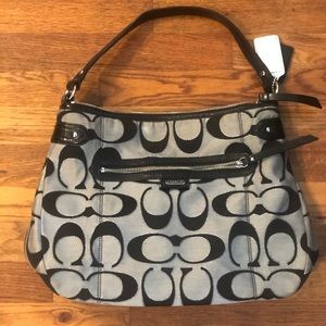 Black and Grey Coach purse